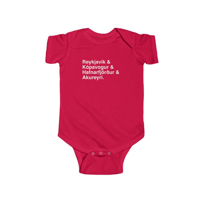 Cities Of Iceland Baby Bodysuit Scandinavian Design Studio