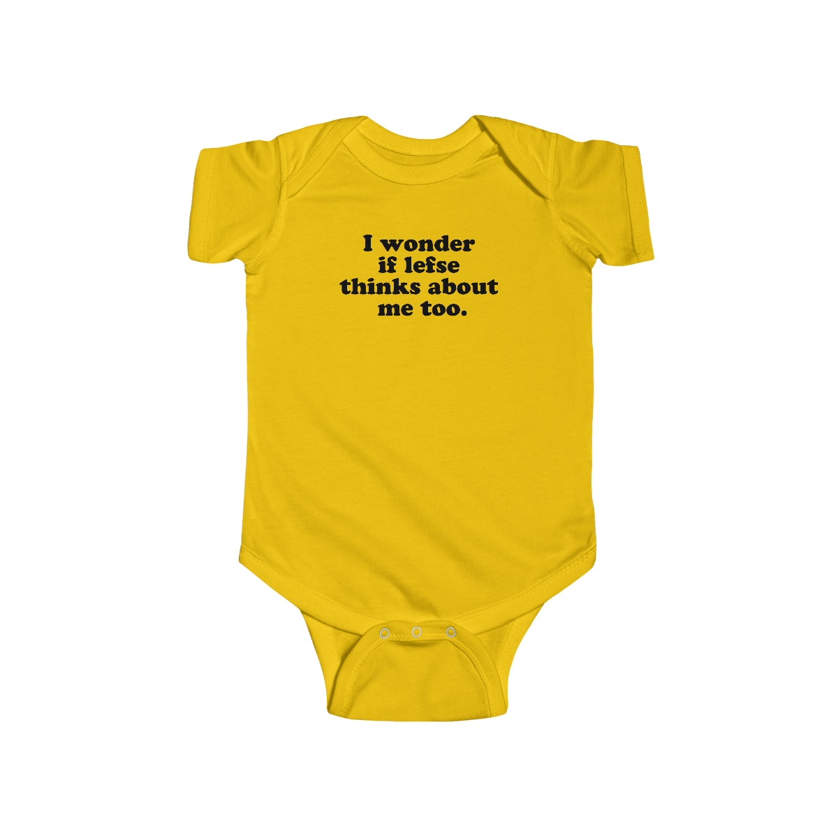 I Wonder If Lefse Thinks About Me Too Baby Bodysuit Scandinavian Design Studio
