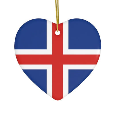 Icelandic Flag Heart Ornament Scandinavian Design Studio