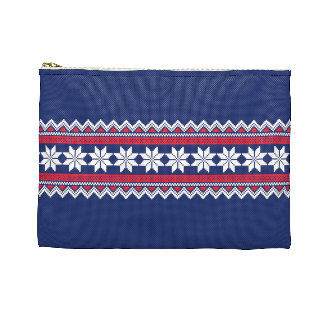 Blue Nordic Sweater Accessory Pouch - Scandinavian Design Studio