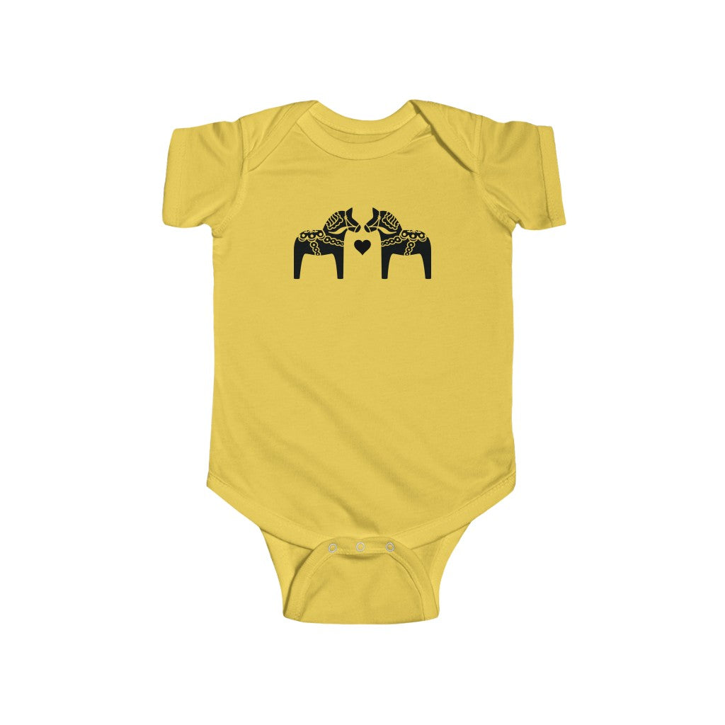 Dala Horse Baby Bodysuit Scandinavian Design Studio