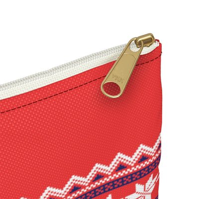 Red Nordic Sweater Accessory Pouch - Scandinavian Design Studio