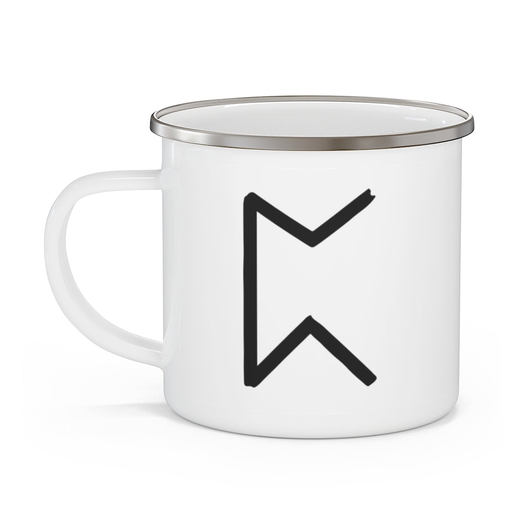 Perthro (Chance) Viking Rune Enamel Camping Mug Scandinavian Design Studio