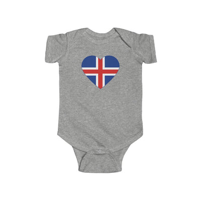 Icelandic Flag Heart Baby Bodysuit Scandinavian Design Studio
