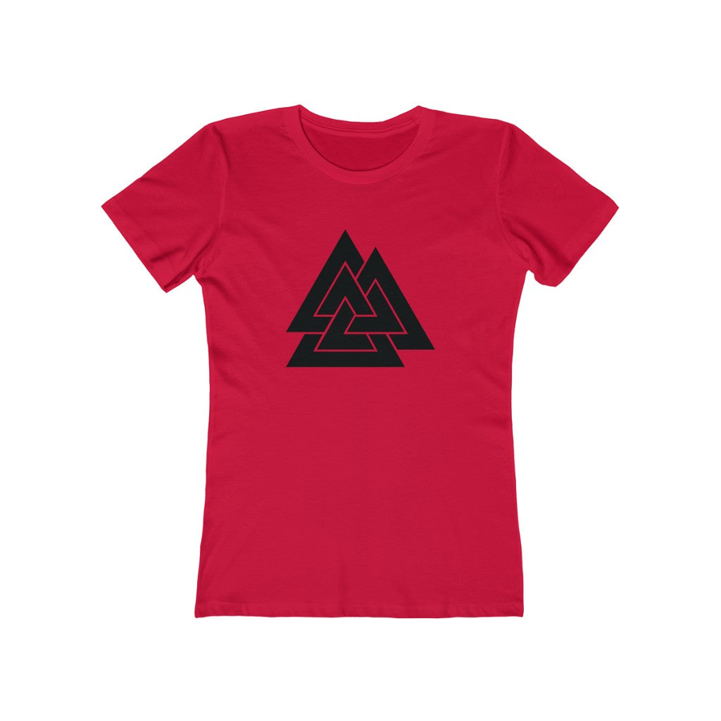 Valknut Women's Fit T-Shirt Solid Red / S - Scandinavian Design Studio