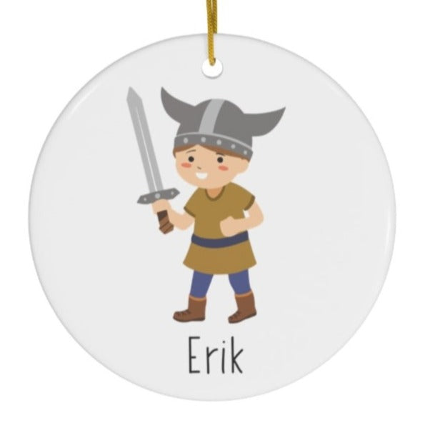 Personalized Viking Boy Ornament Scandinavian Design Studio