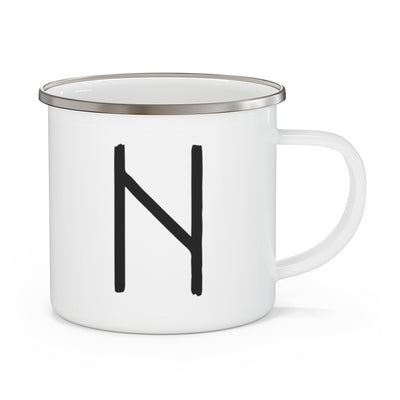 Hagalaz (Force Of Nature) Viking Rune Enamel Camping Mug Scandinavian Design Studio