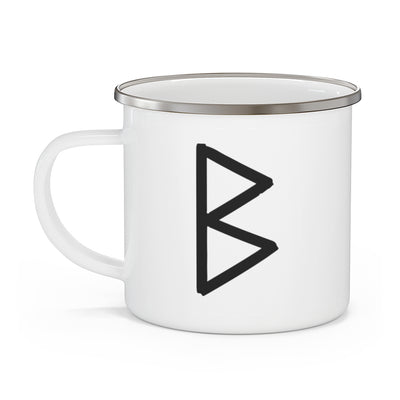 Berkana (Birch Tree) Viking Rune Enamel Camping Mug Scandinavian Design Studio