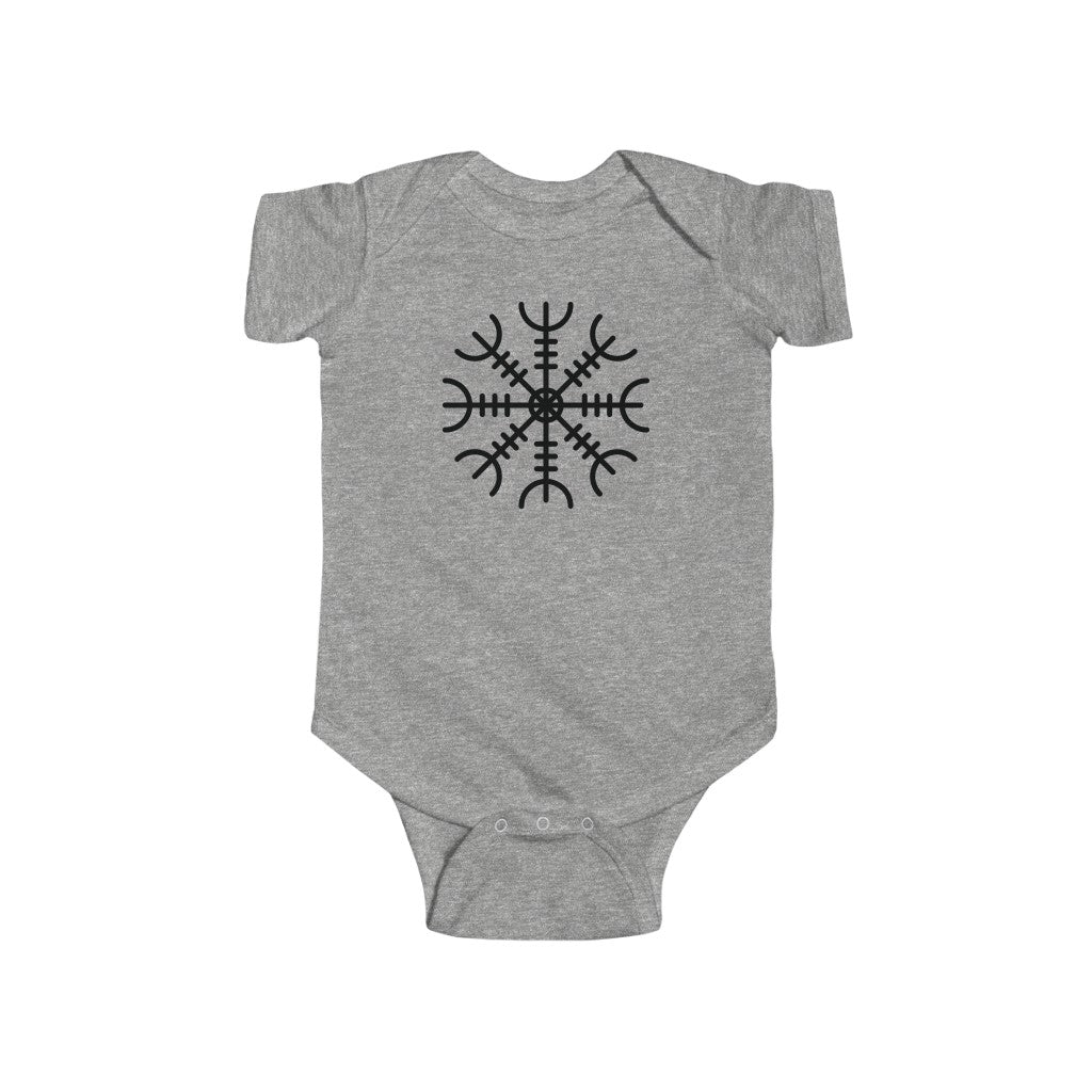 Ægishjálmr Helm of Awe Baby Bodysuit Scandinavian Design Studio