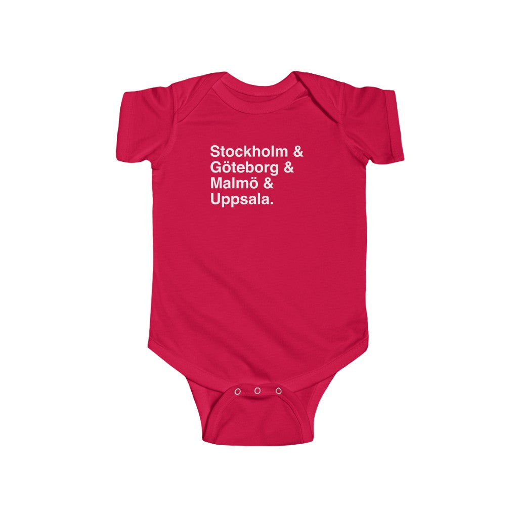 Cities Of Sweden Baby Bodysuit Scandinavian Design Studio