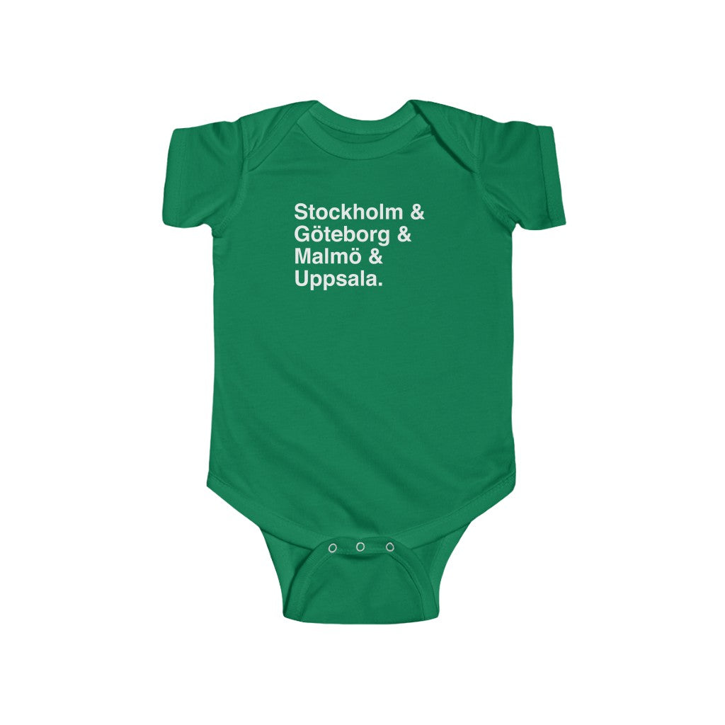 Cities Of Sweden Baby Bodysuit Scandinavian Design Studio