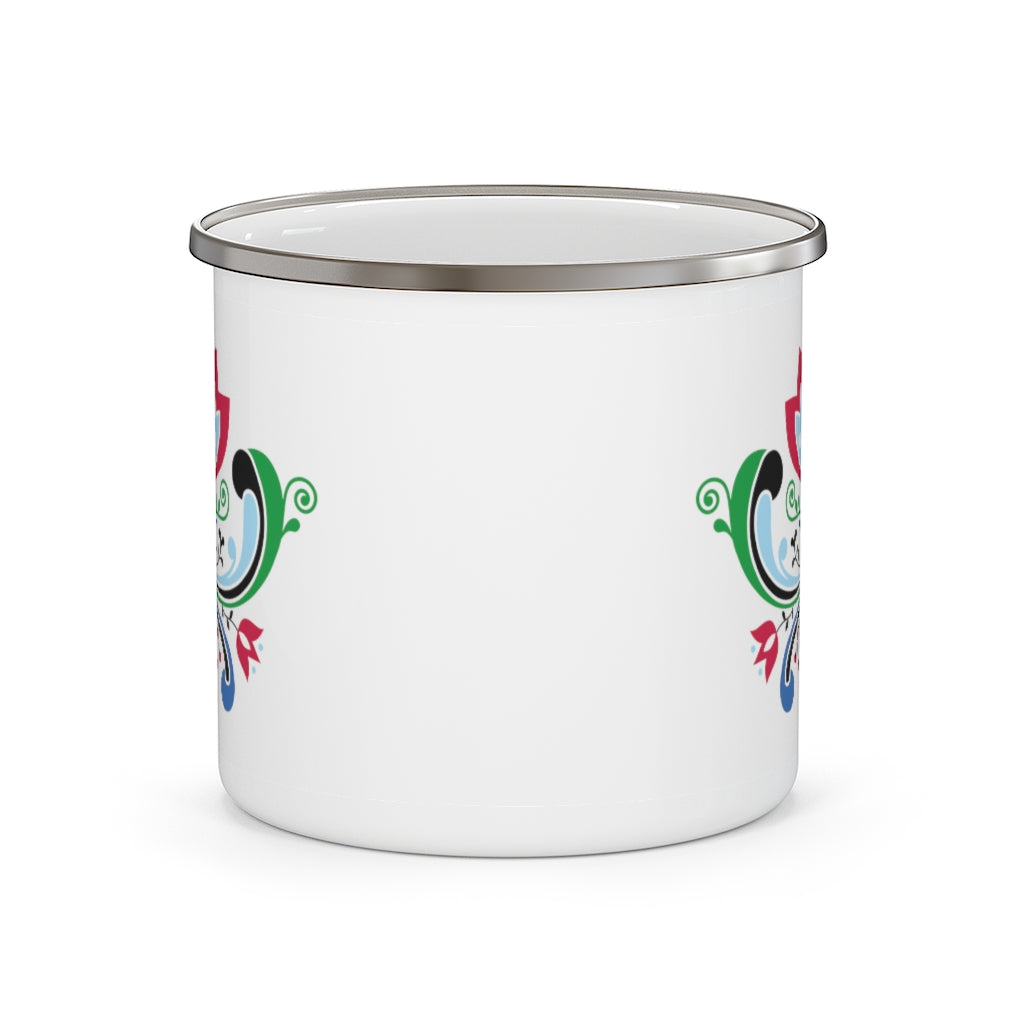 Midsummer Rosemaling Camping Mug Scandinavian Design Studio