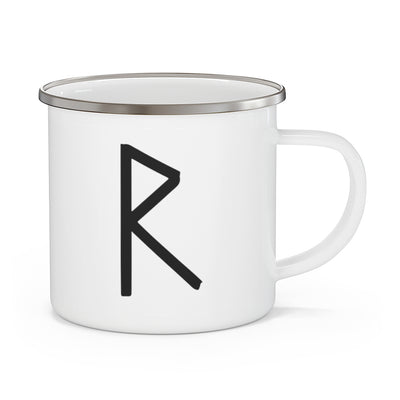 Raidho (Journey) Viking Rune Enamel Camping Mug Scandinavian Design Studio