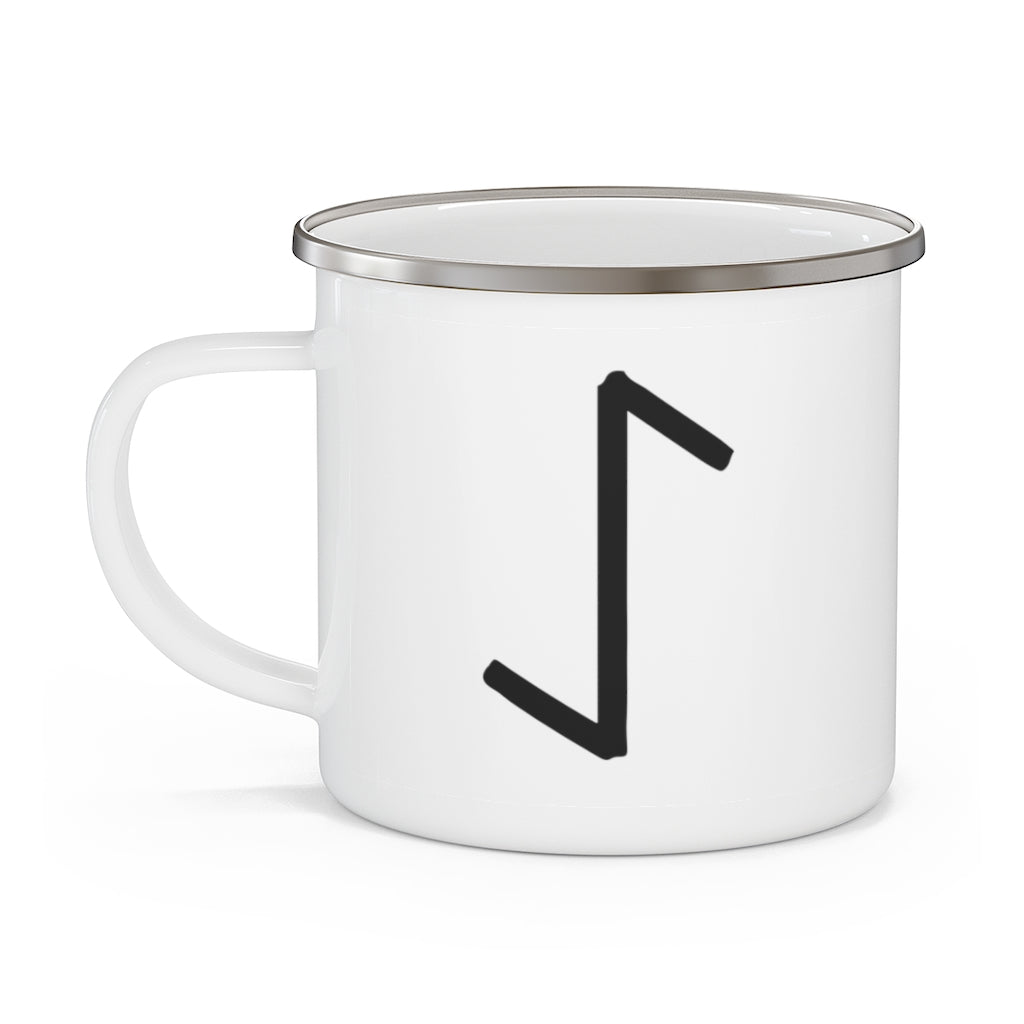 Eihwaz (Yew Tree) Viking Rune Enamel Camping Mug Scandinavian Design Studio