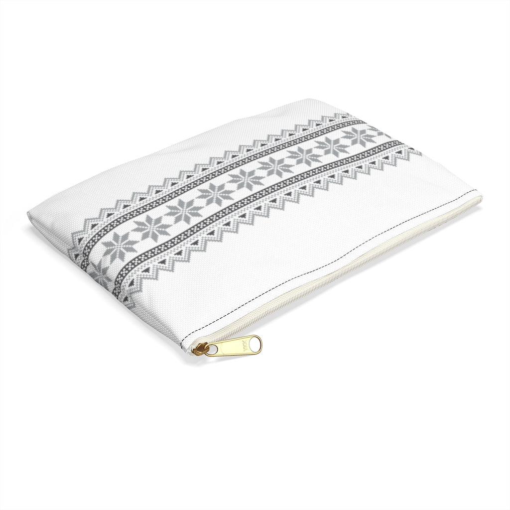 Gray Nordic Sweater Accessory Pouch - Scandinavian Design Studio