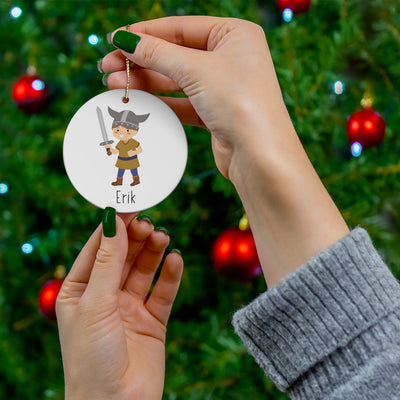 Personalized Viking Boy Ornament Scandinavian Design Studio