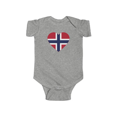 Norwegian Flag Heart Baby Bodysuit Scandinavian Design Studio