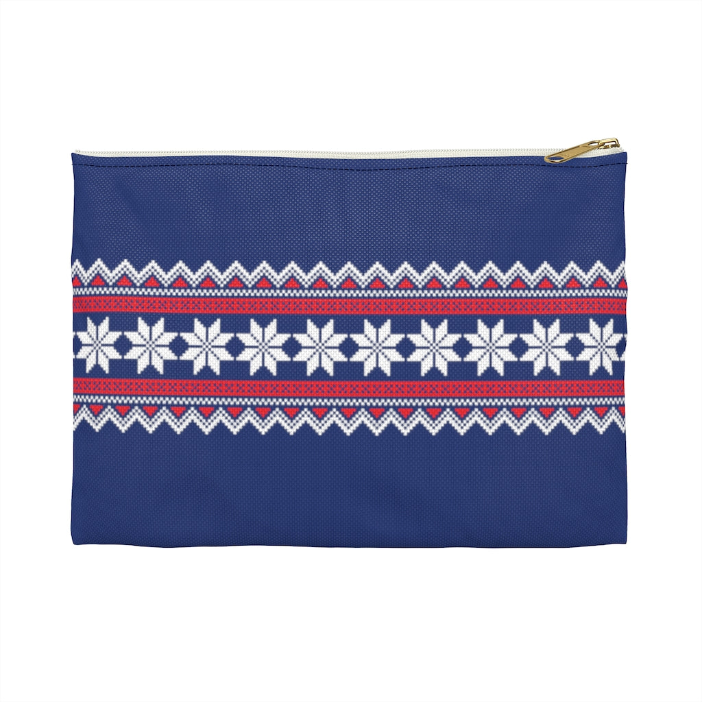 Blue Nordic Sweater Accessory Pouch Small / White - Scandinavian Design Studio