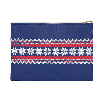 Blue Nordic Sweater Accessory Pouch Small / White - Scandinavian Design Studio