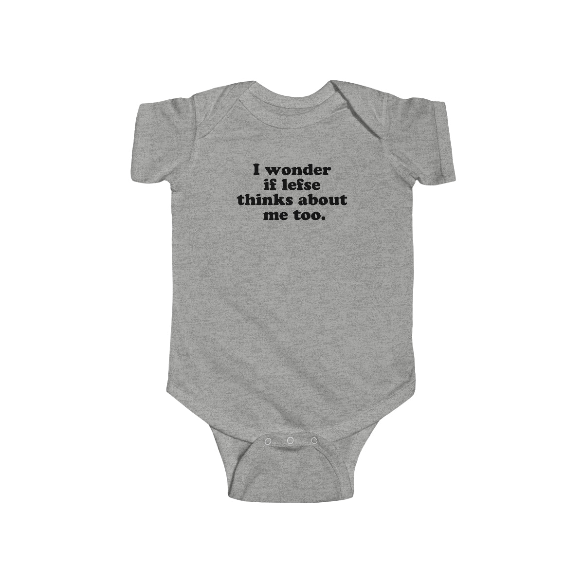 I Wonder If Lefse Thinks About Me Too Baby Bodysuit Scandinavian Design Studio