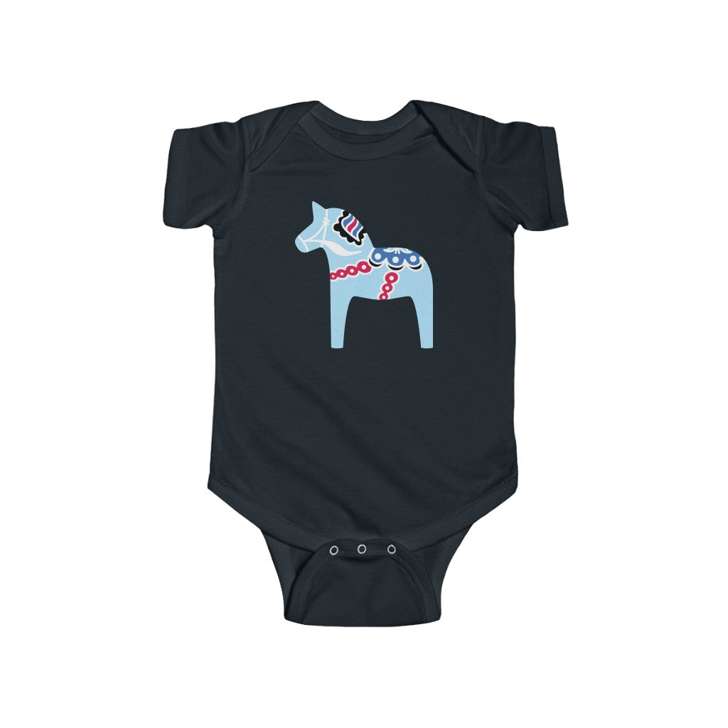 Midsummer Dala Horse Baby Bodysuit Scandinavian Design Studio