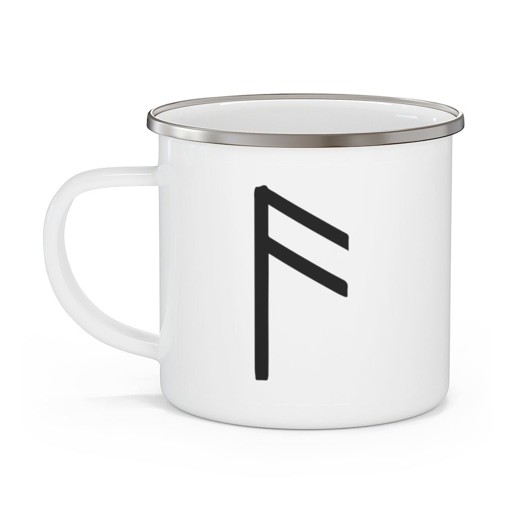 Ansuz (Wisdom) Viking Rune Enamel Camping Mug Scandinavian Design Studio
