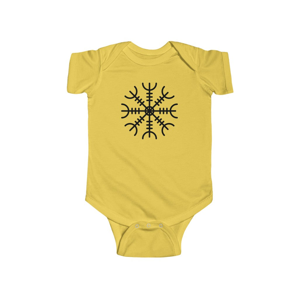 Ægishjálmr Helm of Awe Baby Bodysuit Scandinavian Design Studio