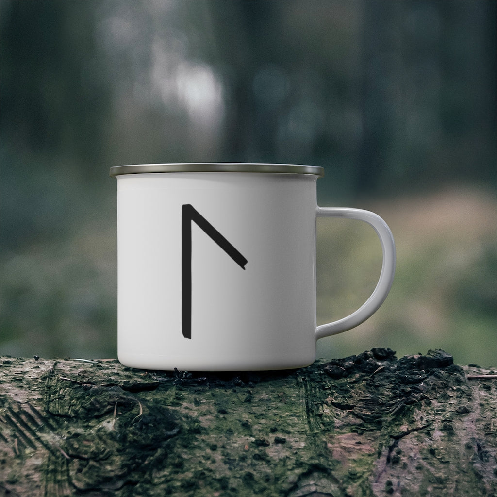 Laguz (Lake) Viking Rune Enamel Camping Mug Scandinavian Design Studio