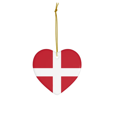 Danish Flag Heart Ornament Scandinavian Design Studio