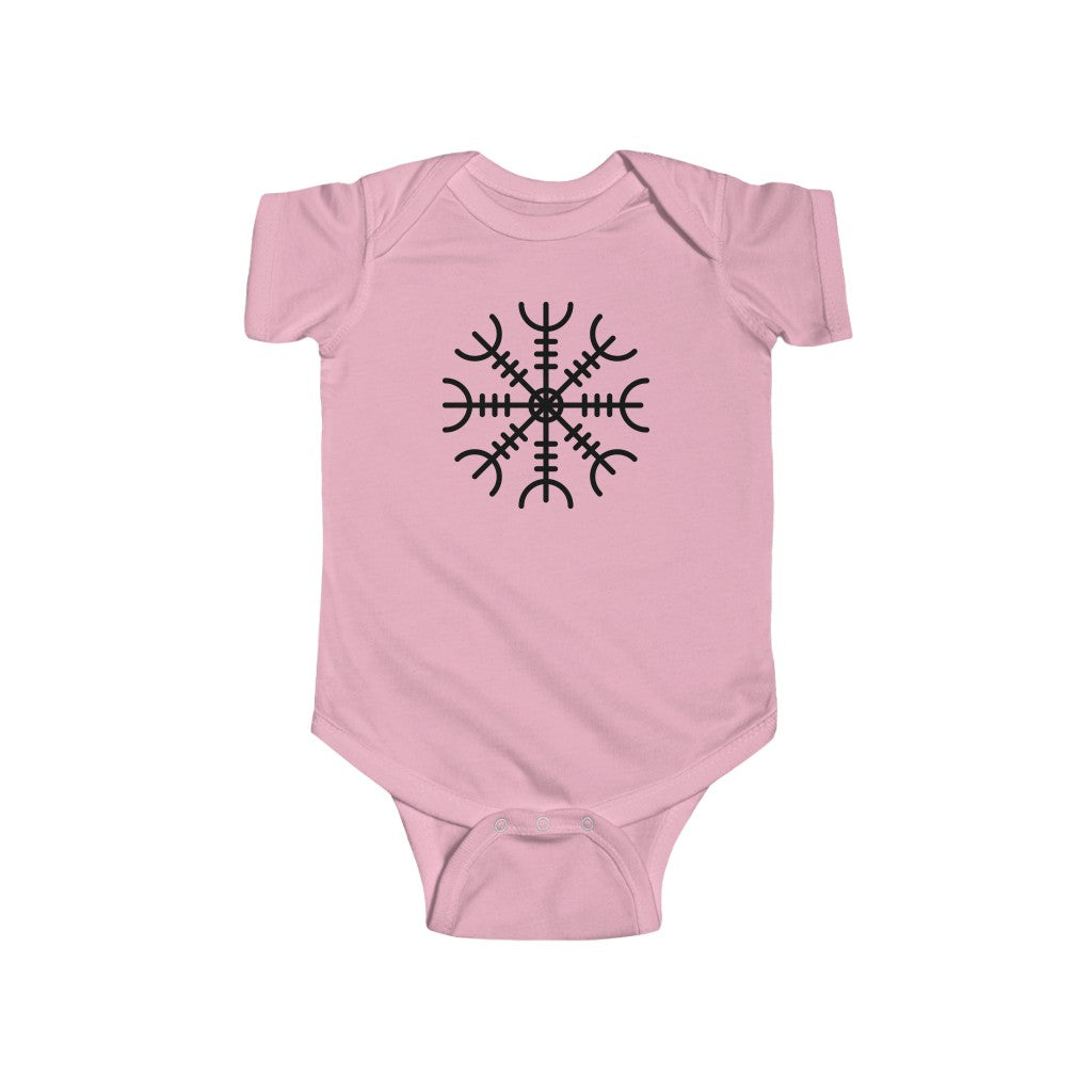 Ægishjálmr Helm of Awe Baby Bodysuit Scandinavian Design Studio