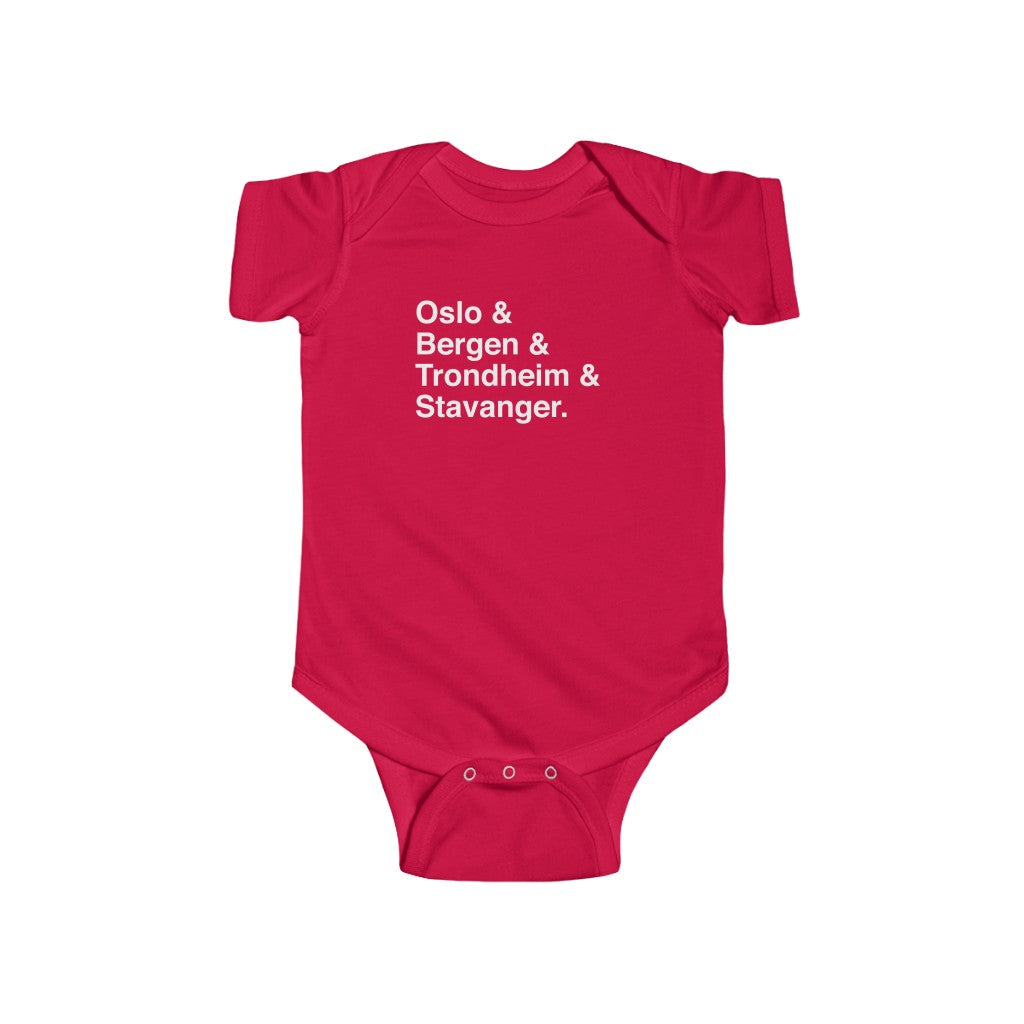 Cities Of Norway Baby Bodysuit Scandinavian Design Studio
