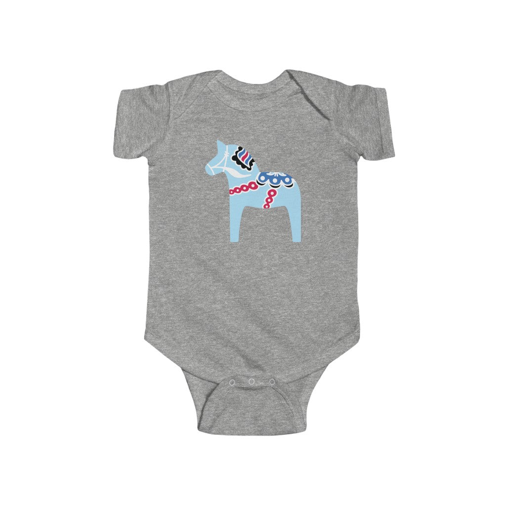 Midsummer Dala Horse Baby Bodysuit Scandinavian Design Studio