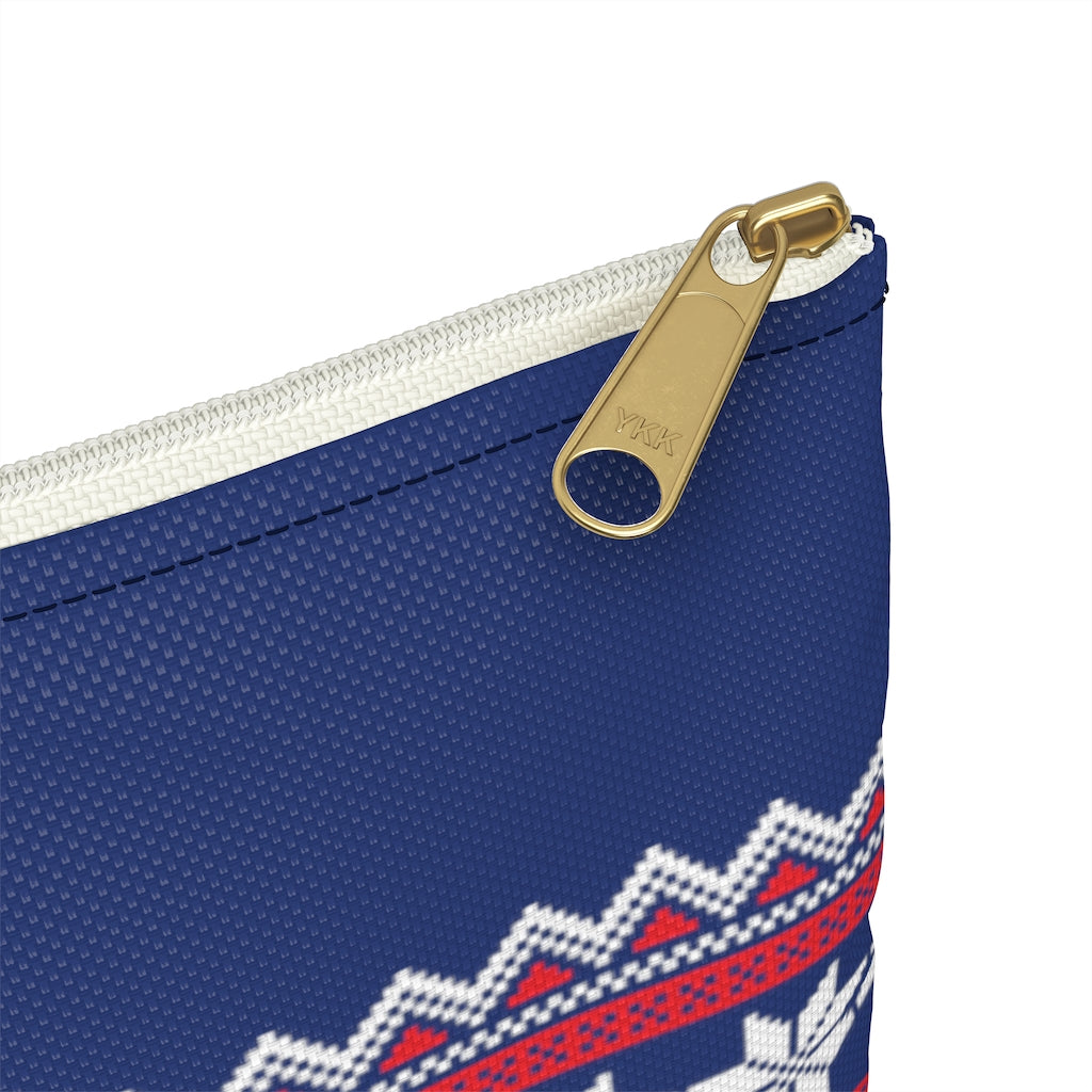 Blue Nordic Sweater Accessory Pouch - Scandinavian Design Studio
