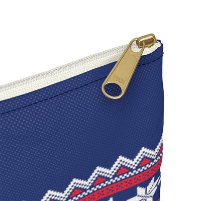 Blue Nordic Sweater Accessory Pouch - Scandinavian Design Studio