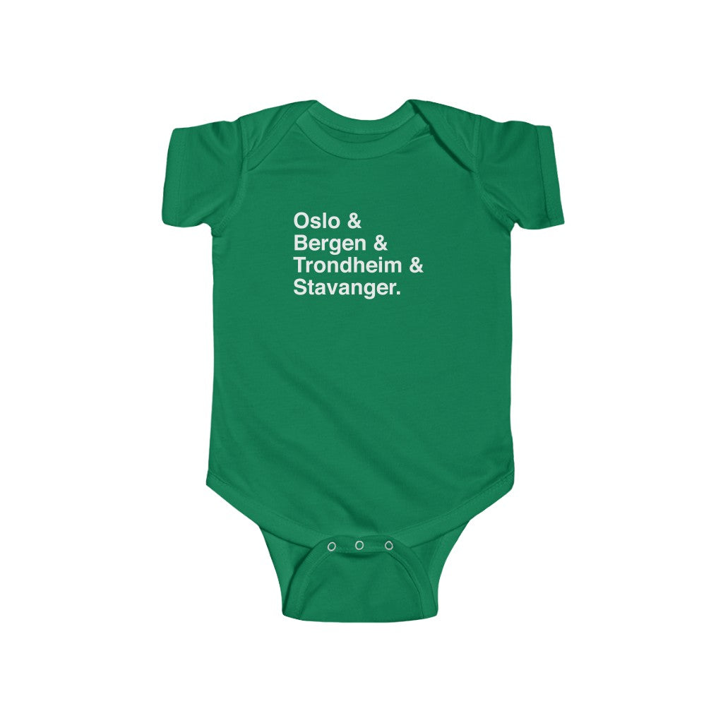 Cities Of Norway Baby Bodysuit Scandinavian Design Studio