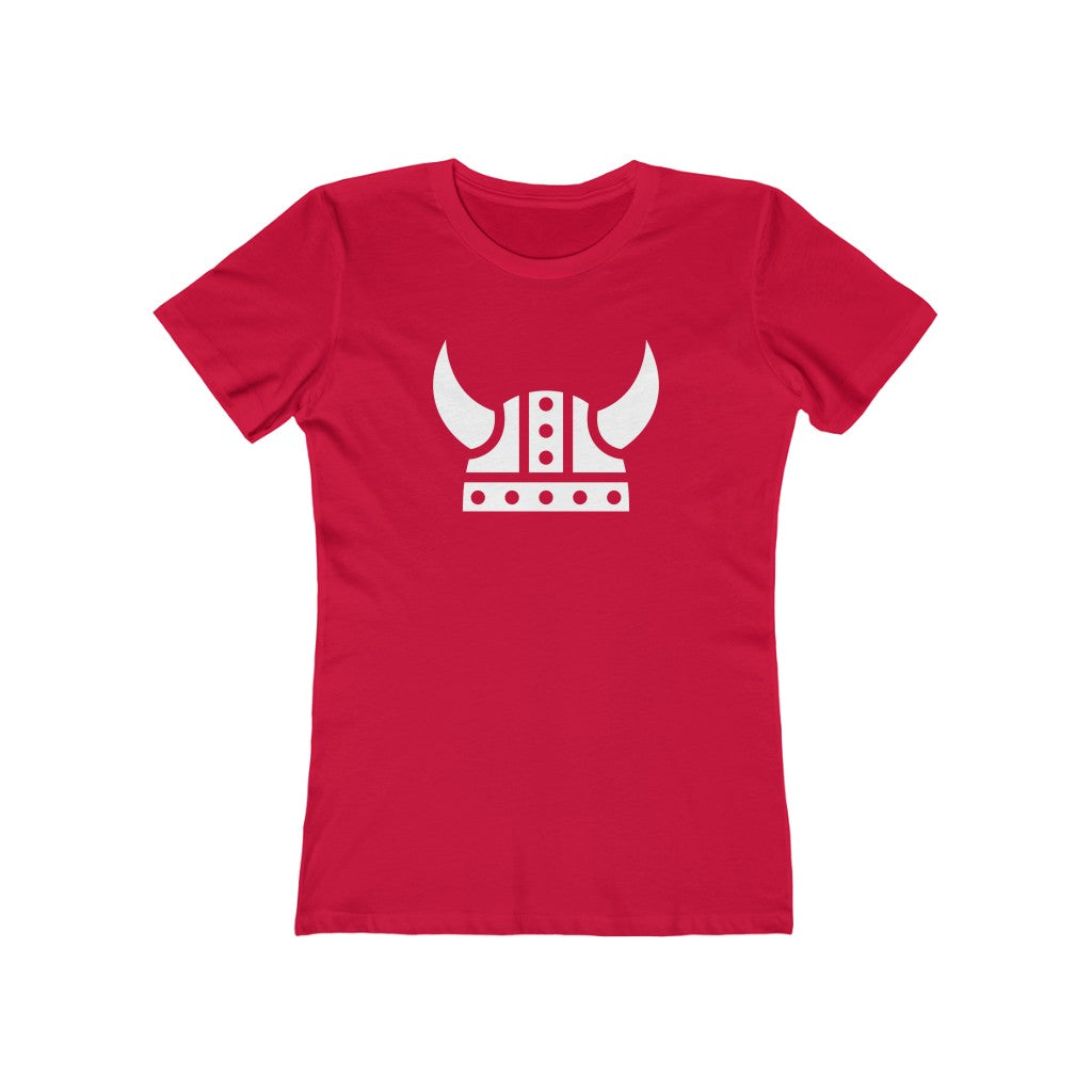 Viking Helmet Women's Fit T-Shirt Solid Red / S - Scandinavian Design Studio