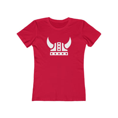 Viking Helmet Women's Fit T-Shirt Solid Red / S - Scandinavian Design Studio