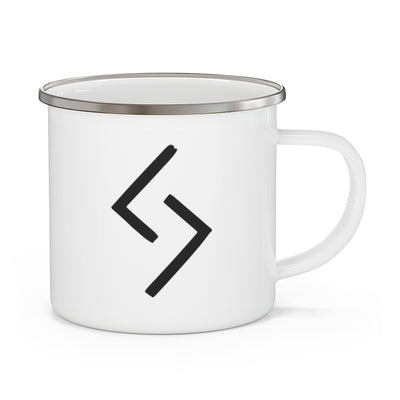 Jera (Harvest) Viking Rune Enamel Camping Mug Scandinavian Design Studio