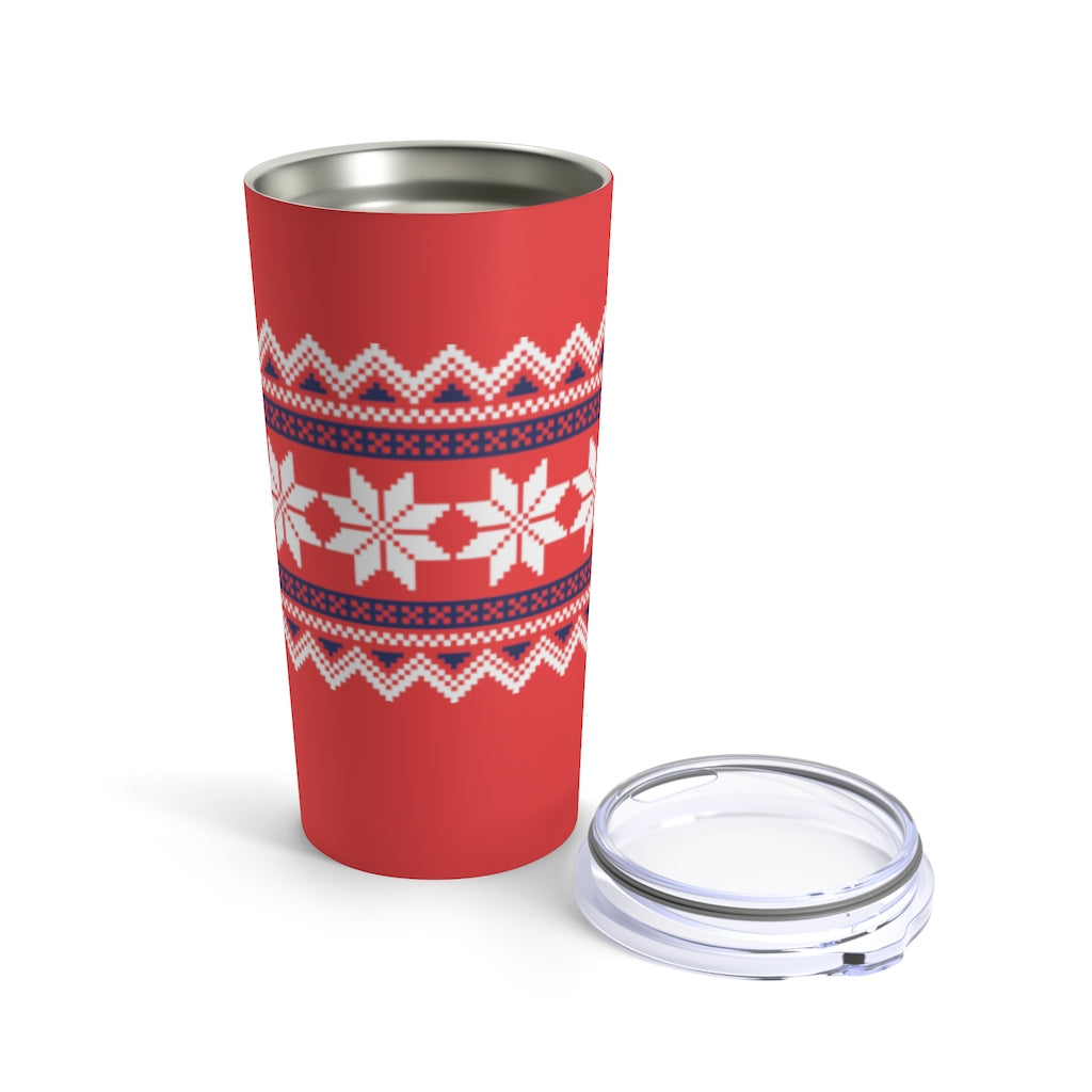 Red Nordic Sweater 20 oz Insulated Tumbler 20oz - Scandinavian Design Studio