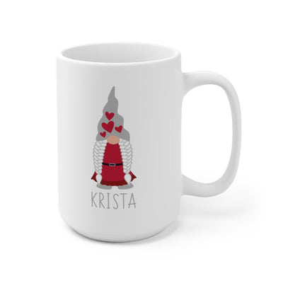 Personalized Valentine's Day Girl Gnome Mug Scandinavian Design Studio