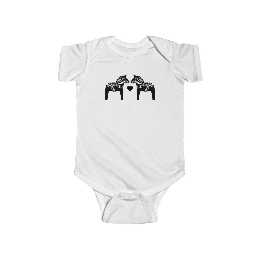 Dala Horse Baby Bodysuit Scandinavian Design Studio