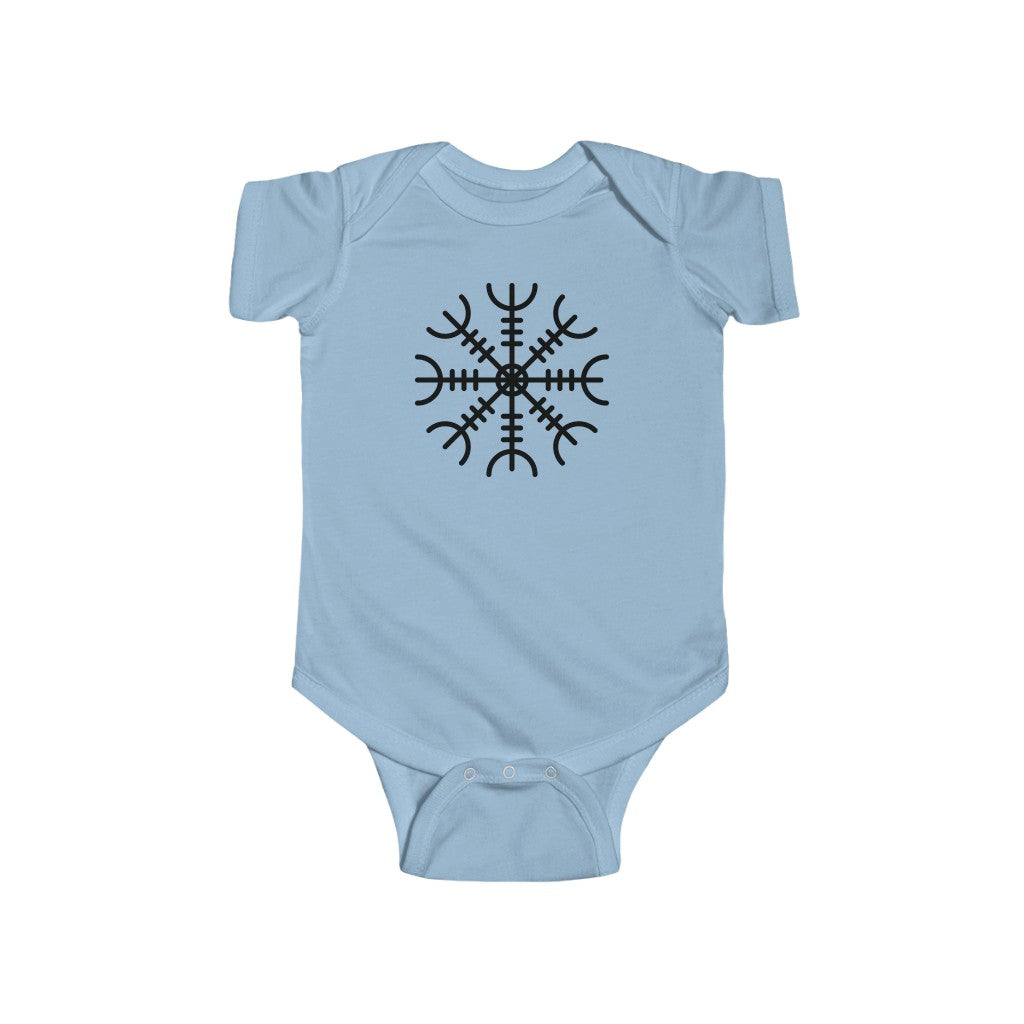 Ægishjálmr Helm of Awe Baby Bodysuit Scandinavian Design Studio