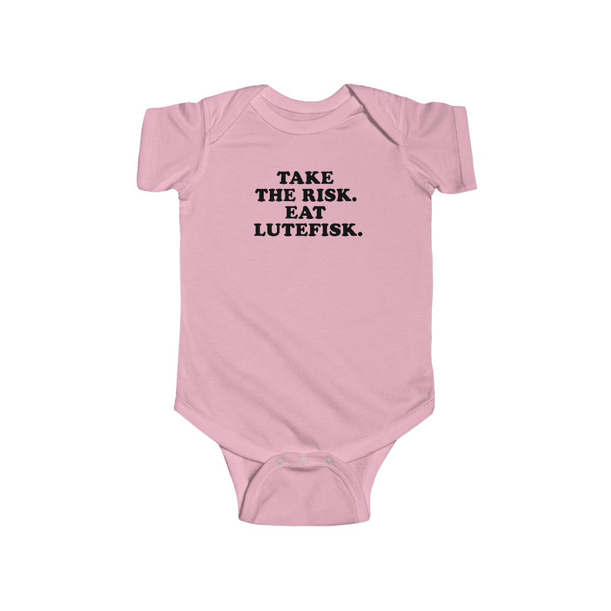 Take The Risk Eat Lutefisk Baby Bodysuit Scandinavian Design Studio
