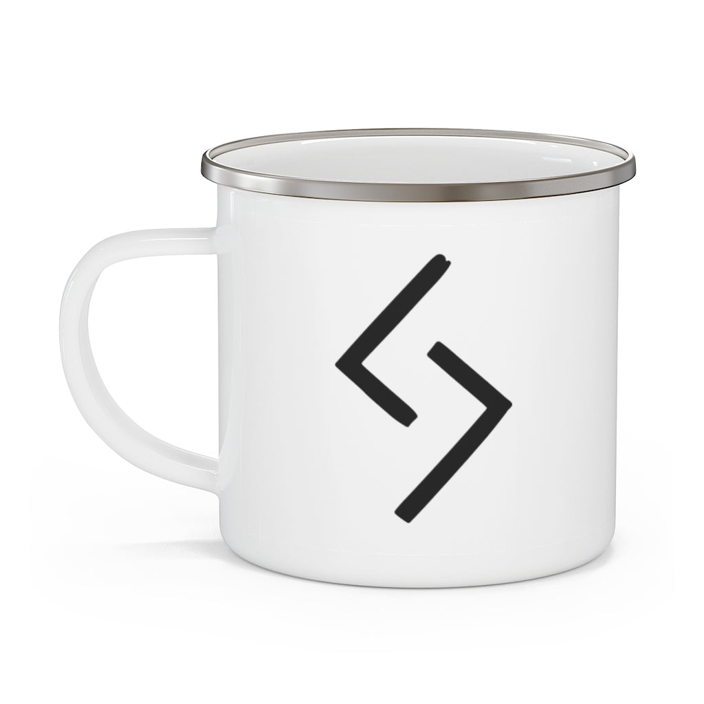 Jera (Harvest) Viking Rune Enamel Camping Mug Scandinavian Design Studio