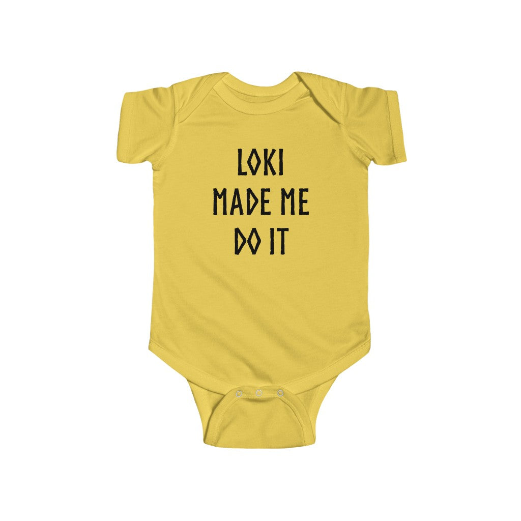 Loki Made Me Do It Baby Bodysuit Scandinavian Design Studio