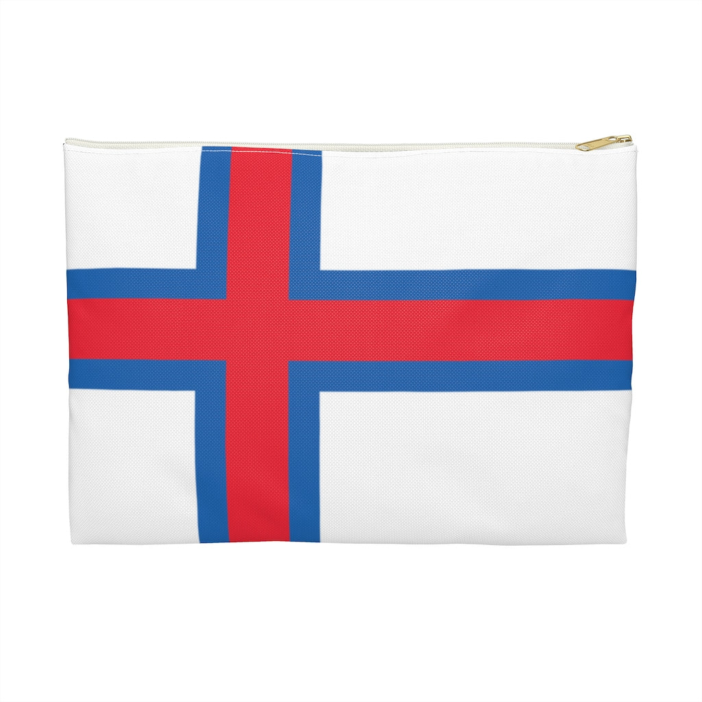 Faroese Flag Accessory Pouch - Scandinavian Design Studio
