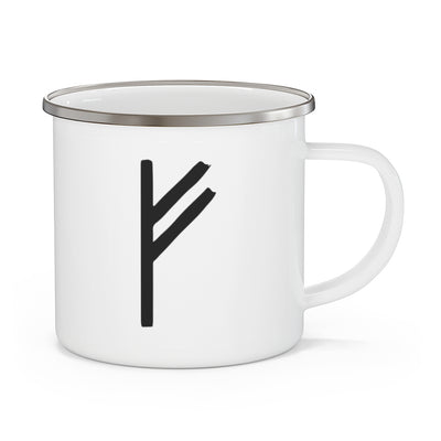 Fehu (Wealth) Viking Rune Enamel Camping Mug Scandinavian Design Studio