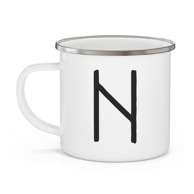 Hagalaz (Force Of Nature) Viking Rune Enamel Camping Mug Scandinavian Design Studio
