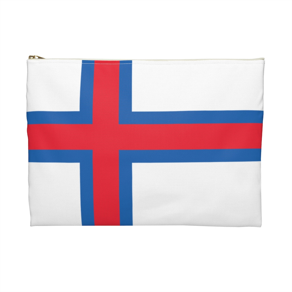Faroese Flag Accessory Pouch - Scandinavian Design Studio