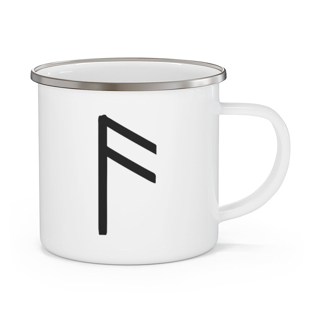 Ansuz (Wisdom) Viking Rune Enamel Camping Mug Scandinavian Design Studio